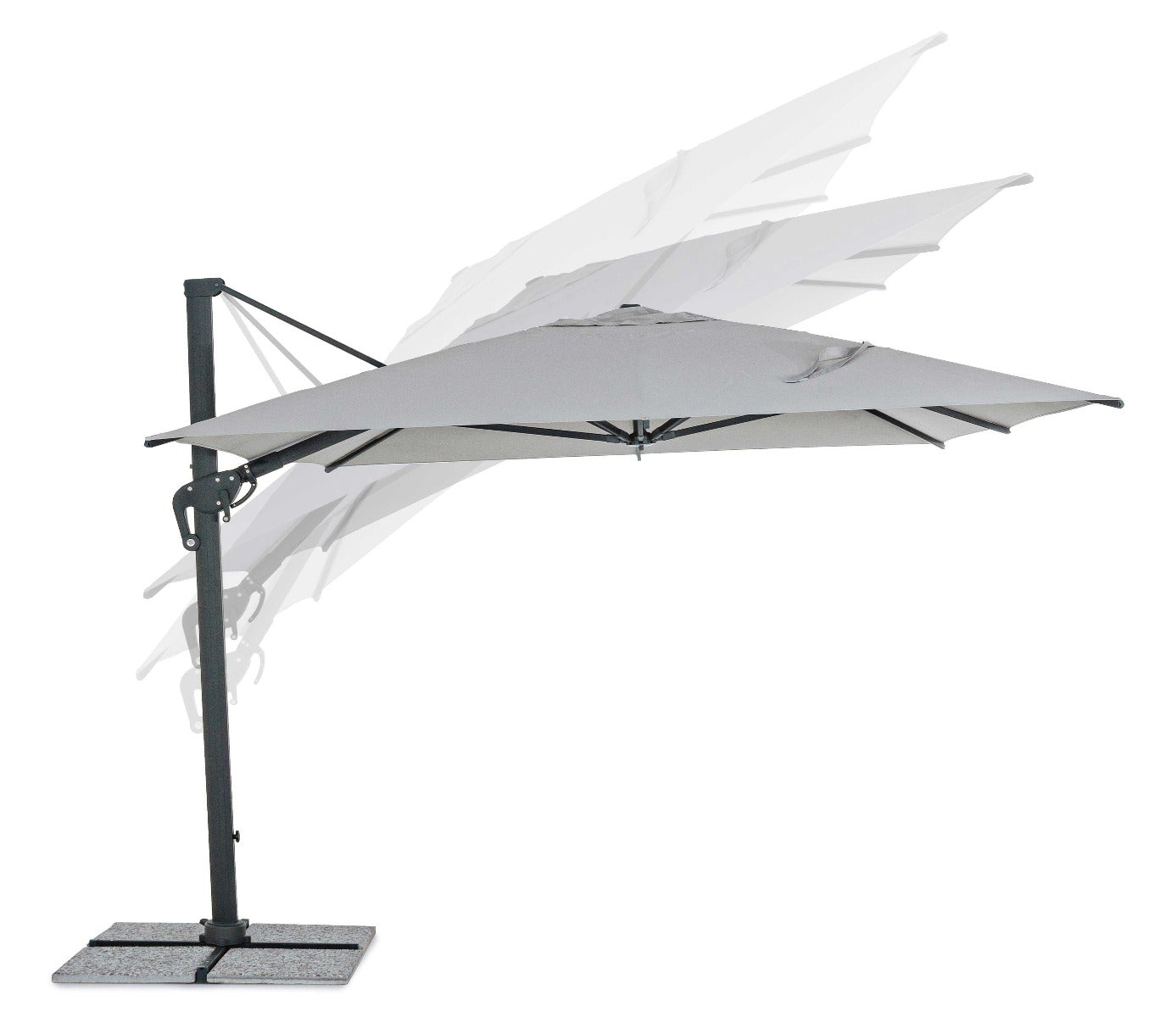 OMBRELLONE RETRATTILE/ORIENTABILE INES 3X4MT GRIGIO CHIARO