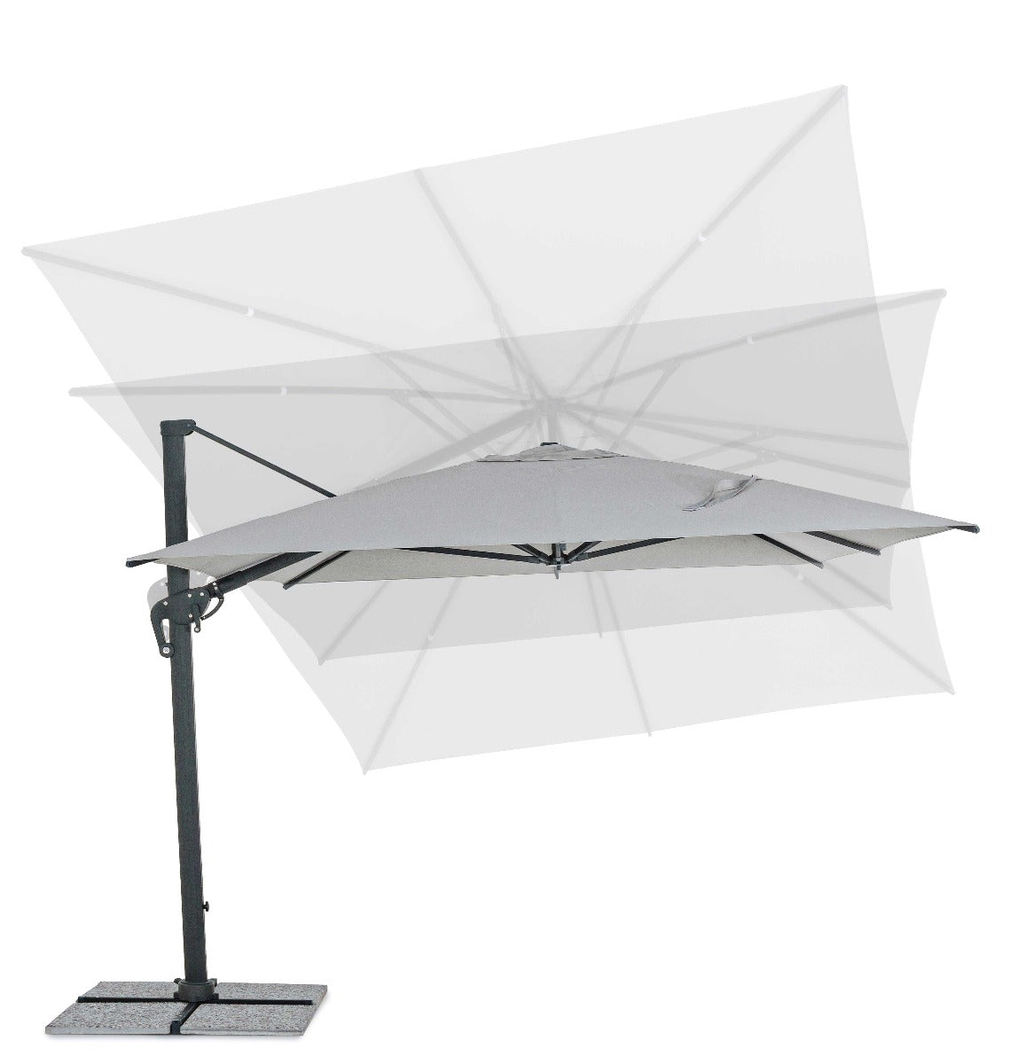 OMBRELLONE RETRATTILE/ORIENTABILE INES 3X4MT GRIGIO CHIARO