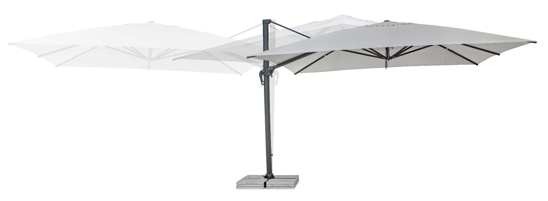 OMBRELLONE RETRATTILE INES 4X4MT GRIGIO CHIARO