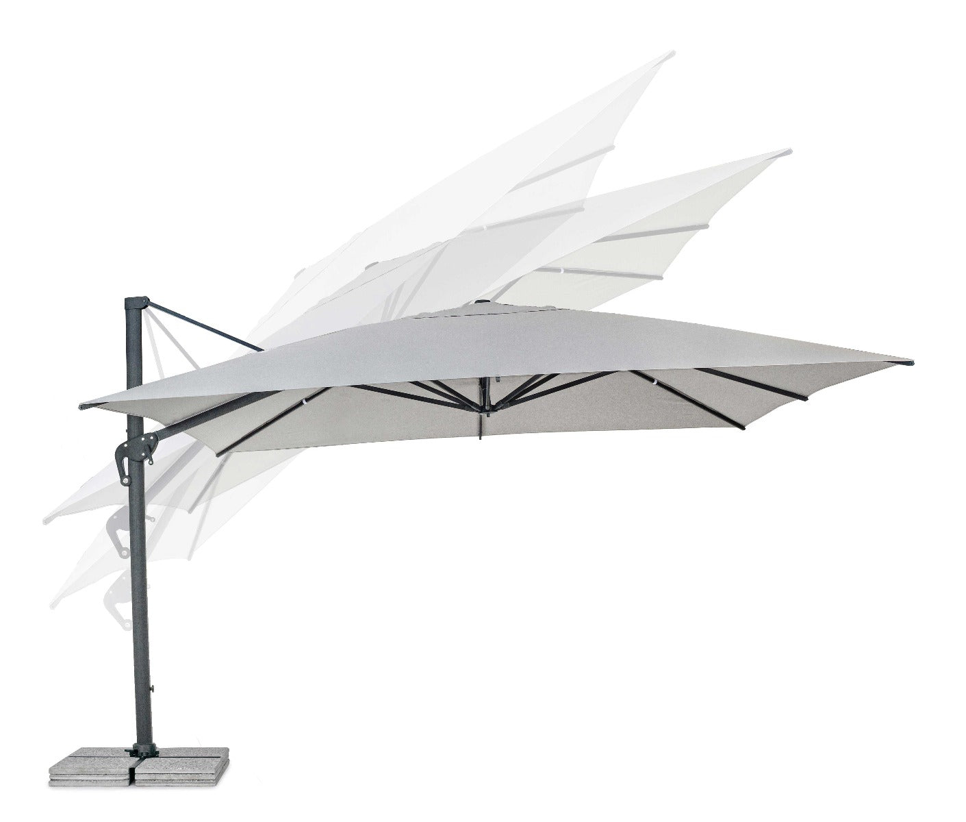 OMBRELLONE RETRATTILE INES 4X4MT GRIGIO CHIARO