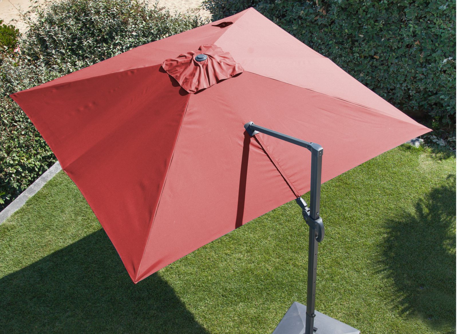 OMBRELLONE PARASOLE INCLINABILE NH 3X3MT CON MANIGLIA GRIGIO E SIENA