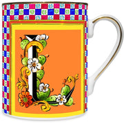 MUG IN PORCELLANA 8,5 X 10,5 CM, LETTERA L - ORTIGIA
