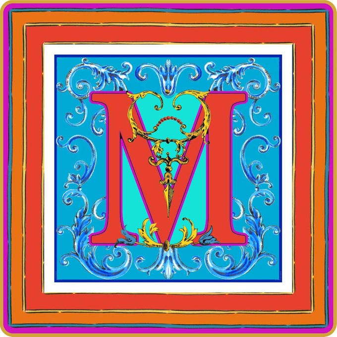 SVUOTATASCHE MINI IN PORCELLANA 15 X 15 CM - ORTIGIA LETTERA M