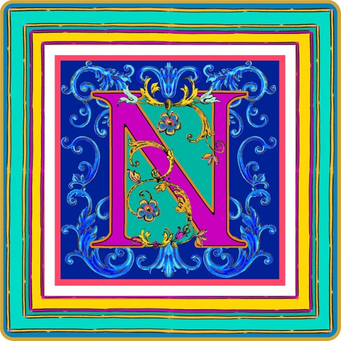 SVUOTATASCHE MINI IN PORCELLANA 15 X 15 CM - ORTIGIA LETTERA N
