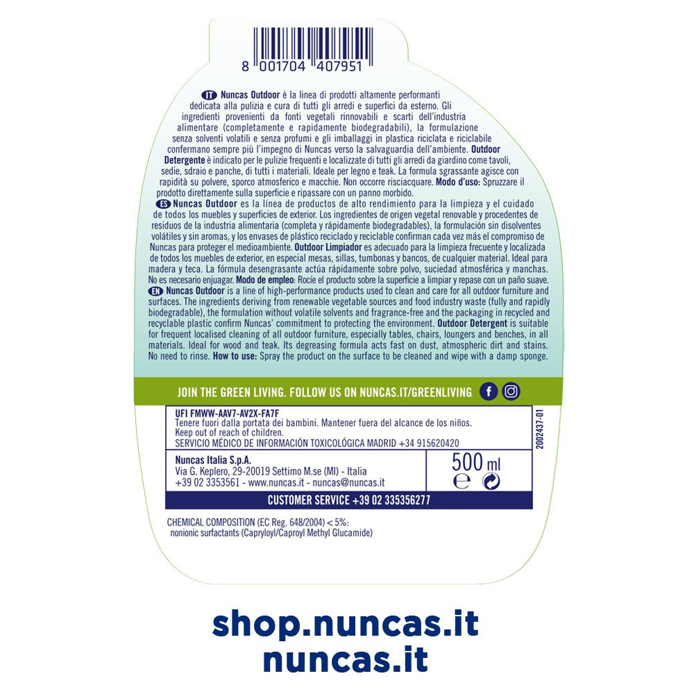 OUTDOOR DETERGENTE QUOTIDIANO PER ARREDI DA GIARDINO 500 ML