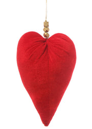 CUORE VELLUTO APPENDIBILE 28CM ROSSO