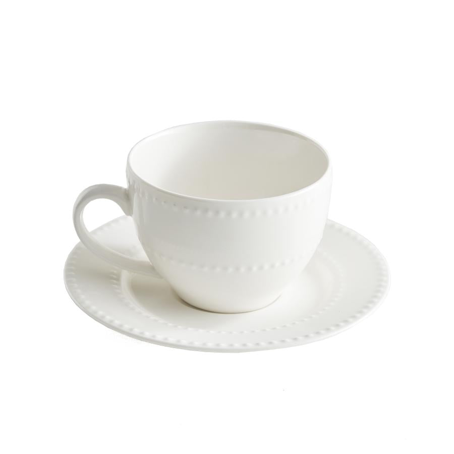 TAZZA DA THE CON PIATTINO "COLLINA" BIANCA