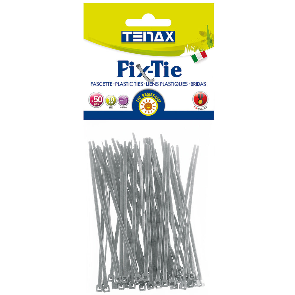 FASCETTE FIX-TIE S 10 CM 50 PEZZI ARGENTO