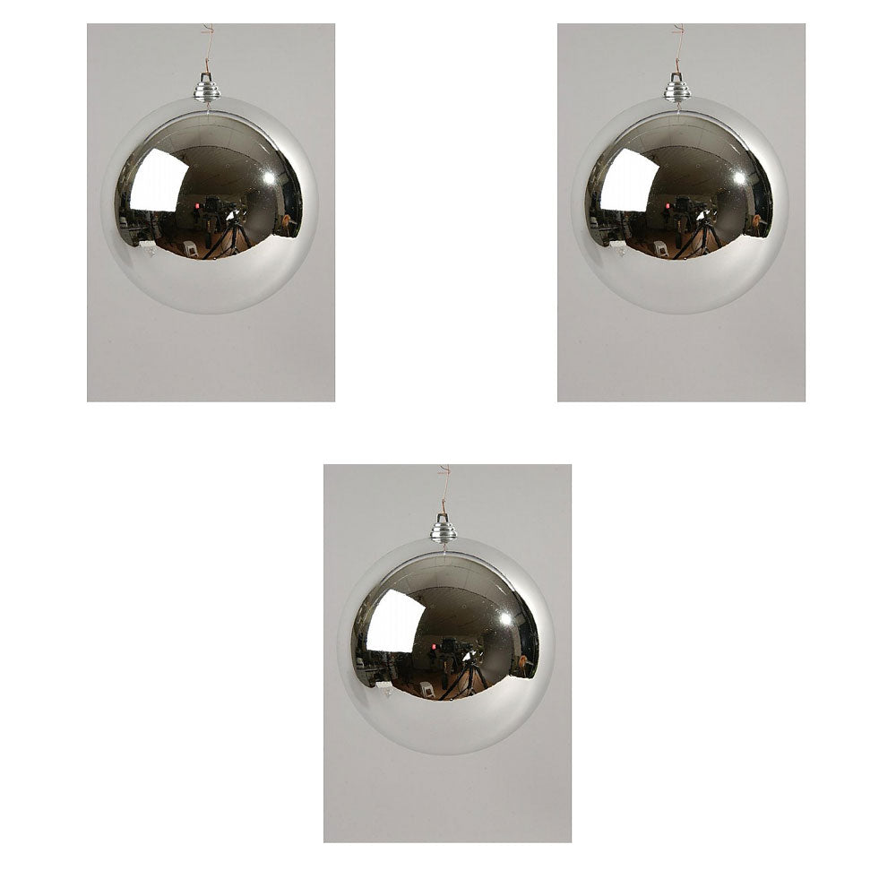 OFFERTA 3 PALLINE 14CM ARGENTO LUCIDO
