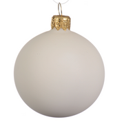 PALLINA DI NATALE IN VETRO BIANCO LANA OPACO 8CM