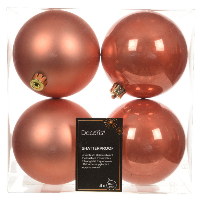 PALLINA DI NATALE INFRANGIBILE, Ø10CM, CONFEZIONE 4 PEZZI, BRONZO