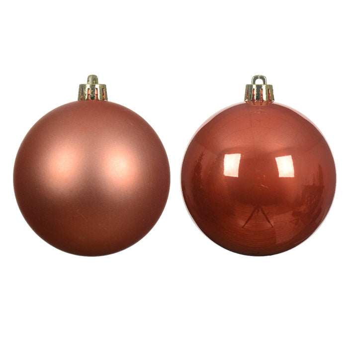 PALLINA DI NATALE INFRANGIBILE, Ø8CM, CONFEZIONE 6 PEZZI, BRONZO