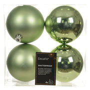 PALLINA DI NATALE INFRANGIBILE, Ø10CM, CONFEZIONE 4 PEZZI, VERDE