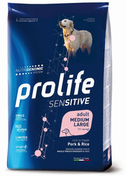 CROCCHETTE PROLIFE SENSITIVE ADULT MAIALE & RISO - MEDIUM/LARGE 10KG