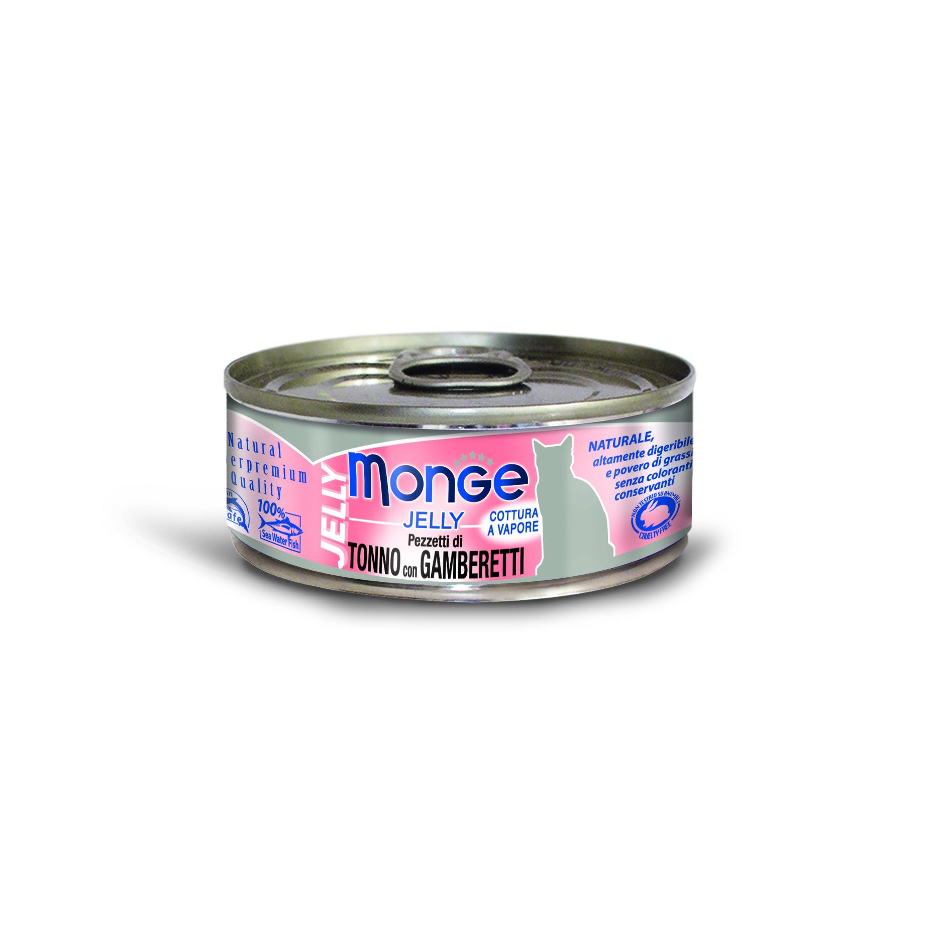MONGE SCATOLETTA CIBO UMIDO GATTO TONNO E GAMBERETTI IN JELLY 80GR