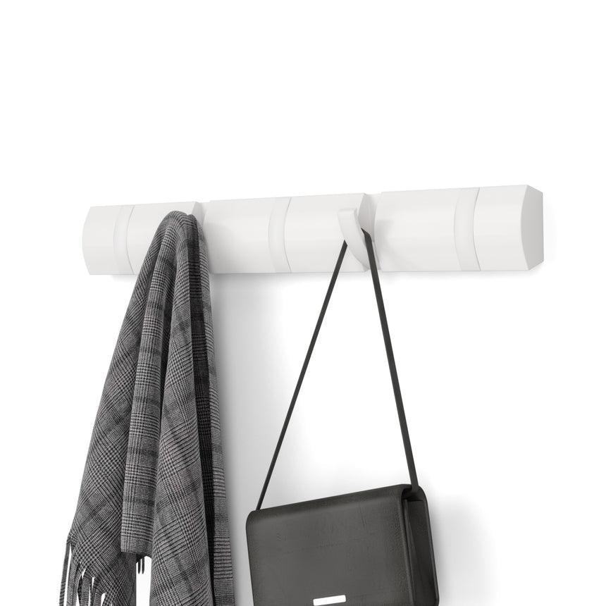 Appendiabiti Gancio a muro Flip 5 51 x 6 x 3 cm Bianco Umbra