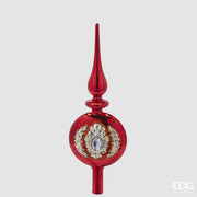 PUNTALE IN VETRO CON GEMME, H31XØ10CM, ROSSO