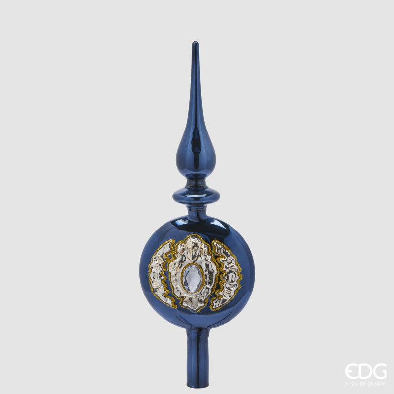 PUNTALE IN VETRO CON GEMME, H31XØ10CM, BLU