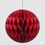 PALLINA DI NATALE ORIGAMI, Ø15CM, ROSSO