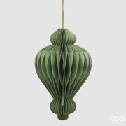 PALLINA DI NATALE ORIGAMI MONGOLFIERA, H15XØ9,5CM, VERDE
