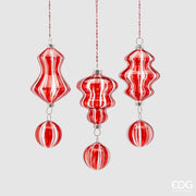 PENDENTE CON SFERA IN VETRO, H18CM, ASSORTITO