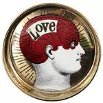 PIATTO TONDO SVUOTA TASCHE, PHRENOLOGY, CON SCRITTA LOVE, 13X2.2 CM