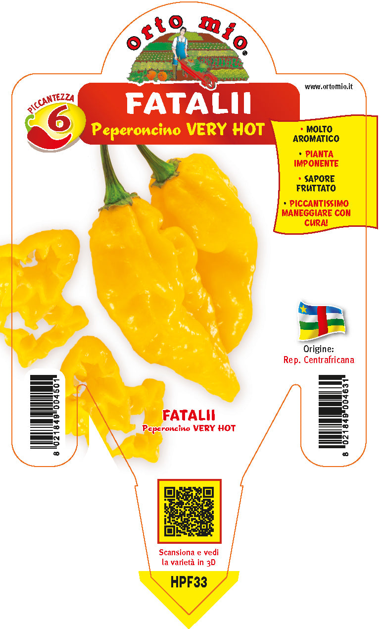 PIANTA DI PEPERONCINO FATALII GIALLO (IN VASO Ø 14CM)