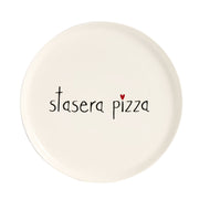 Piatto pizza Stasera pizza D 31,5 cm Bianco con decoro Simple Day