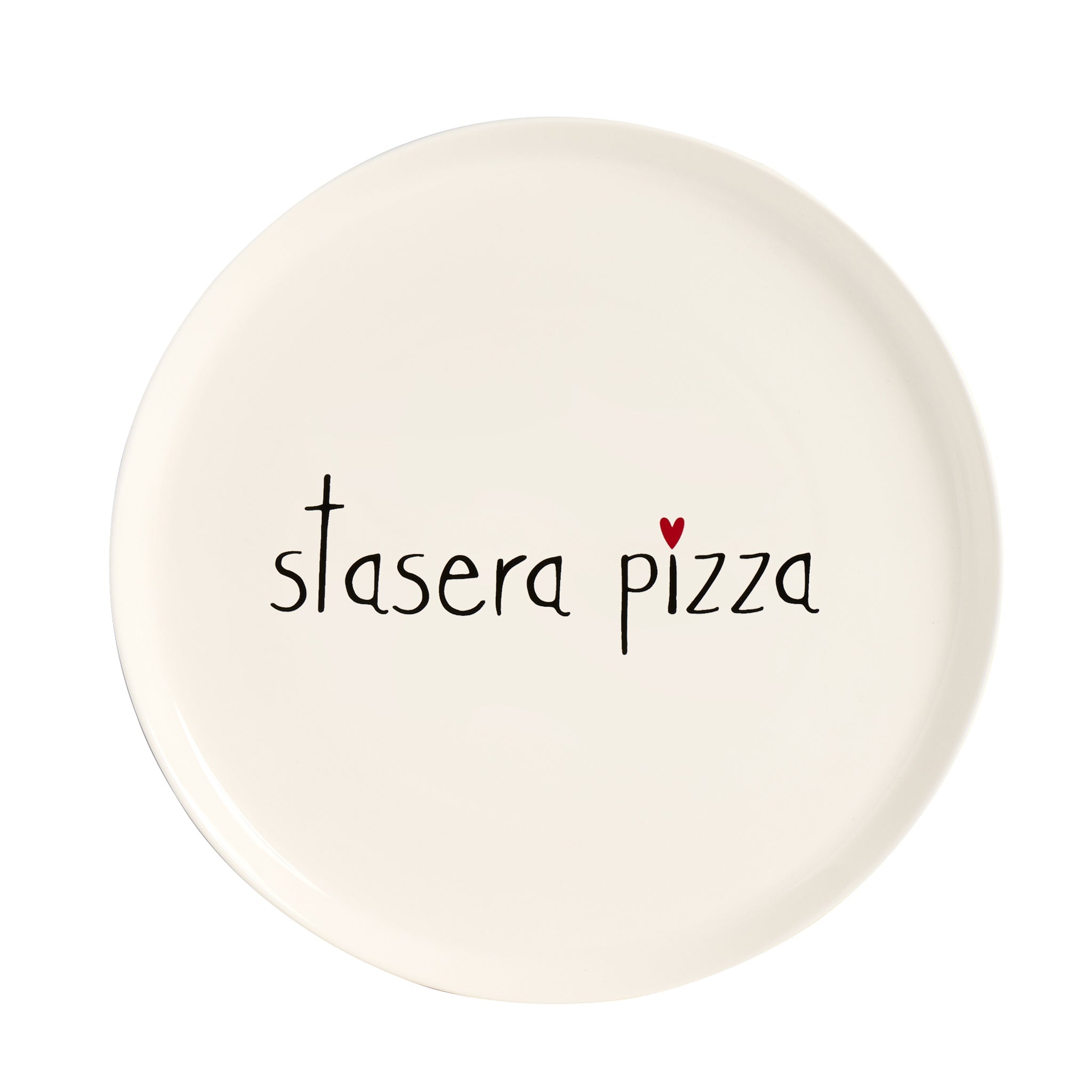 Piatto pizza Stasera pizza D 31,5 cm Bianco con decoro Simple Day