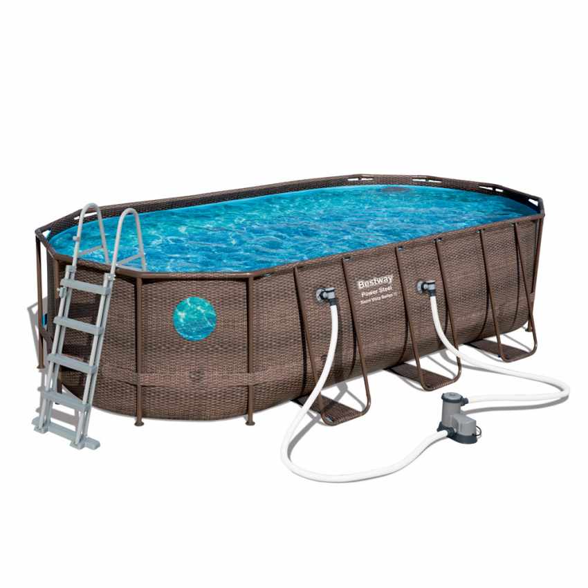 PISCINA OVALE SWIM VISTA 549X274X122CM CON POMPA FILTRO SCALETTA E TELO COPERTURA