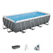 PISCINA RETTANGOLARE 549X274X122CM CON FILTRO A SABBIA, SCALETTA, COPERTURA
