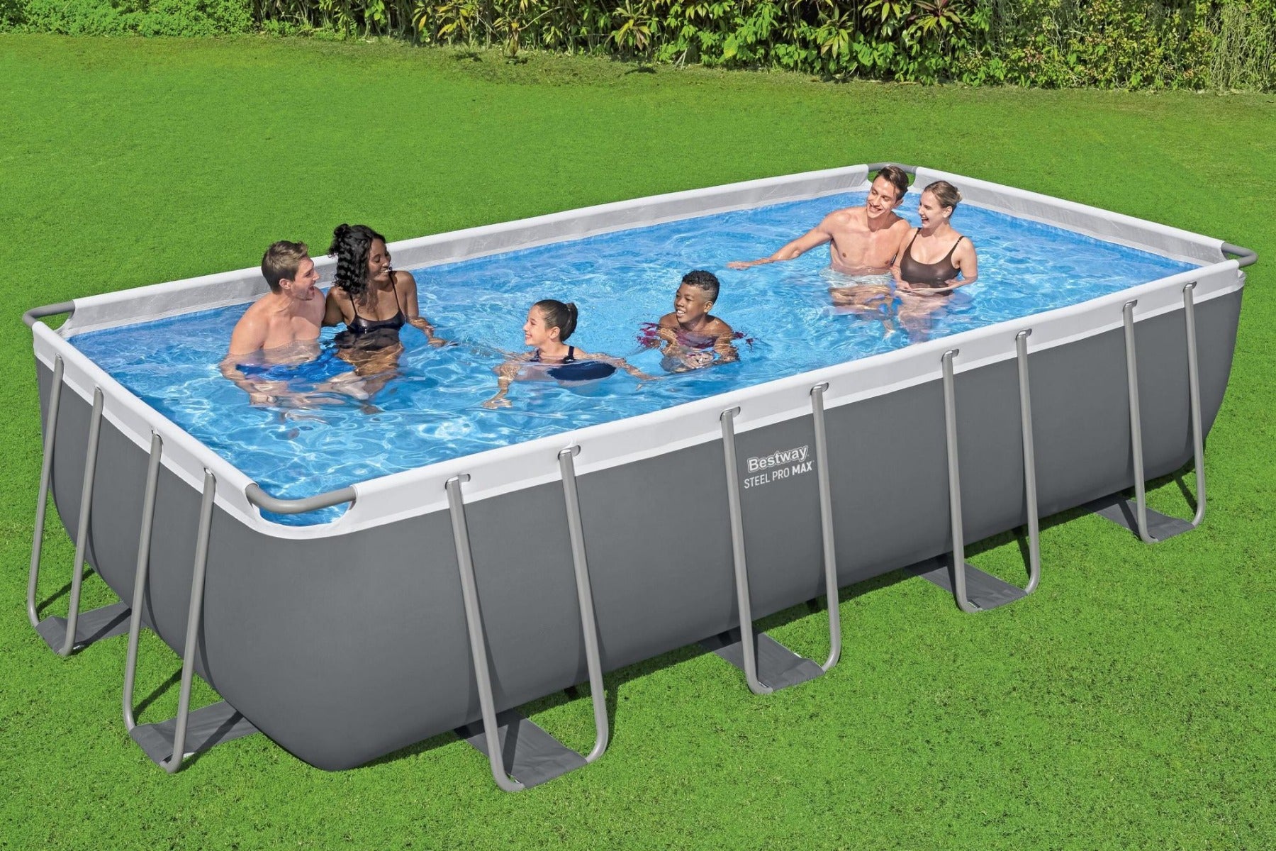 PISCINA RETTANGOLARE 549X274X122CM CON FILTRO A SABBIA, SCALETTA, COPERTURA