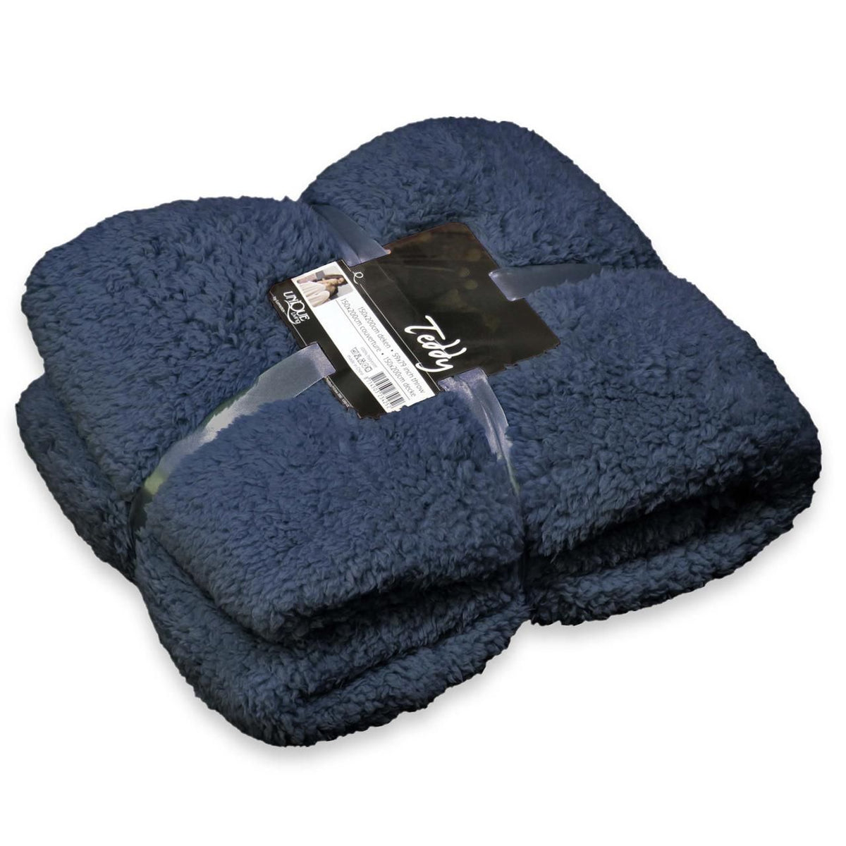 COPERTA PLAID TEDDY 150X200CM BLU SCURO