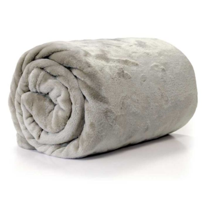 COPERTA PLAID ENZO 130X180CM GRIGIO CHIARO