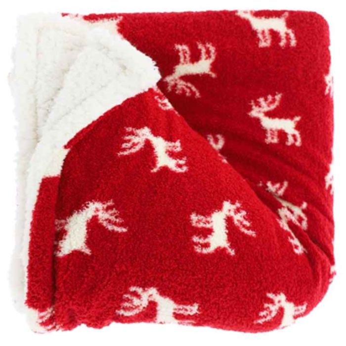 COPERTA PLAID HOLLY 130X160CM, DESIGN NATALIZIO, RENNA