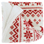 COPERTA PLAID MIRRE 130X160CM, DESIGN NATALIZIO, ROSSO E BIANCO