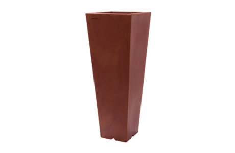 VASO QUADRO ALTO 100CM CORTEN