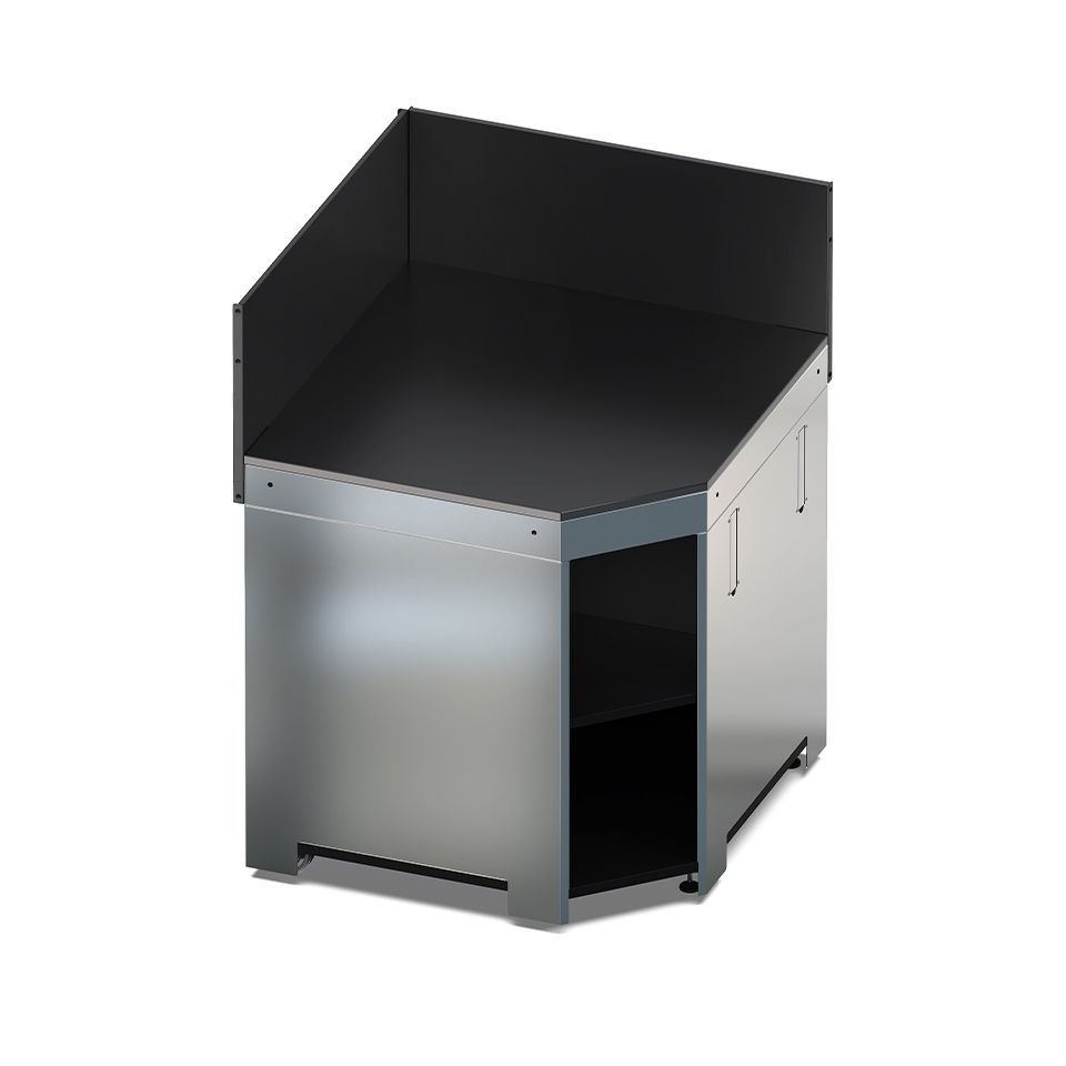 ENO Modulo angolare cucina outdoor 115x82x82 cm nero e acciaio inox