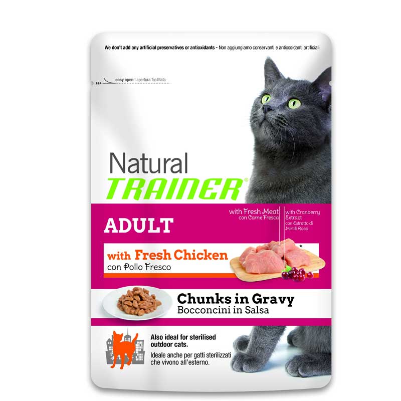 BUSTINE CIBO UMIDO IN SALSA GATTO ADULTO POLLO 10X85 GR
