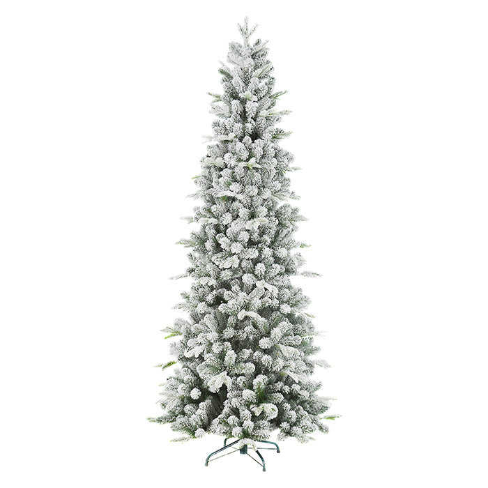 ALBERO DI NATALE INNEVATO, CARSON SLIM, 240CM, BIANCO