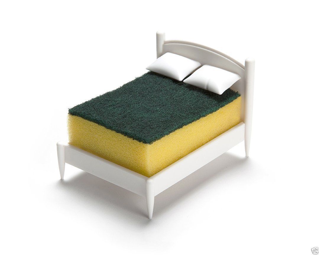 LETTO MATRIMONIALE PORTA SPUGNA BIANCO