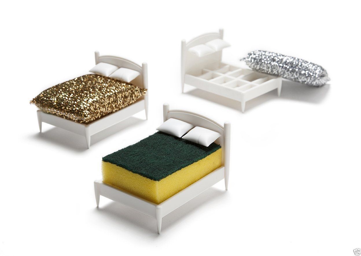LETTO MATRIMONIALE PORTA SPUGNA BIANCO