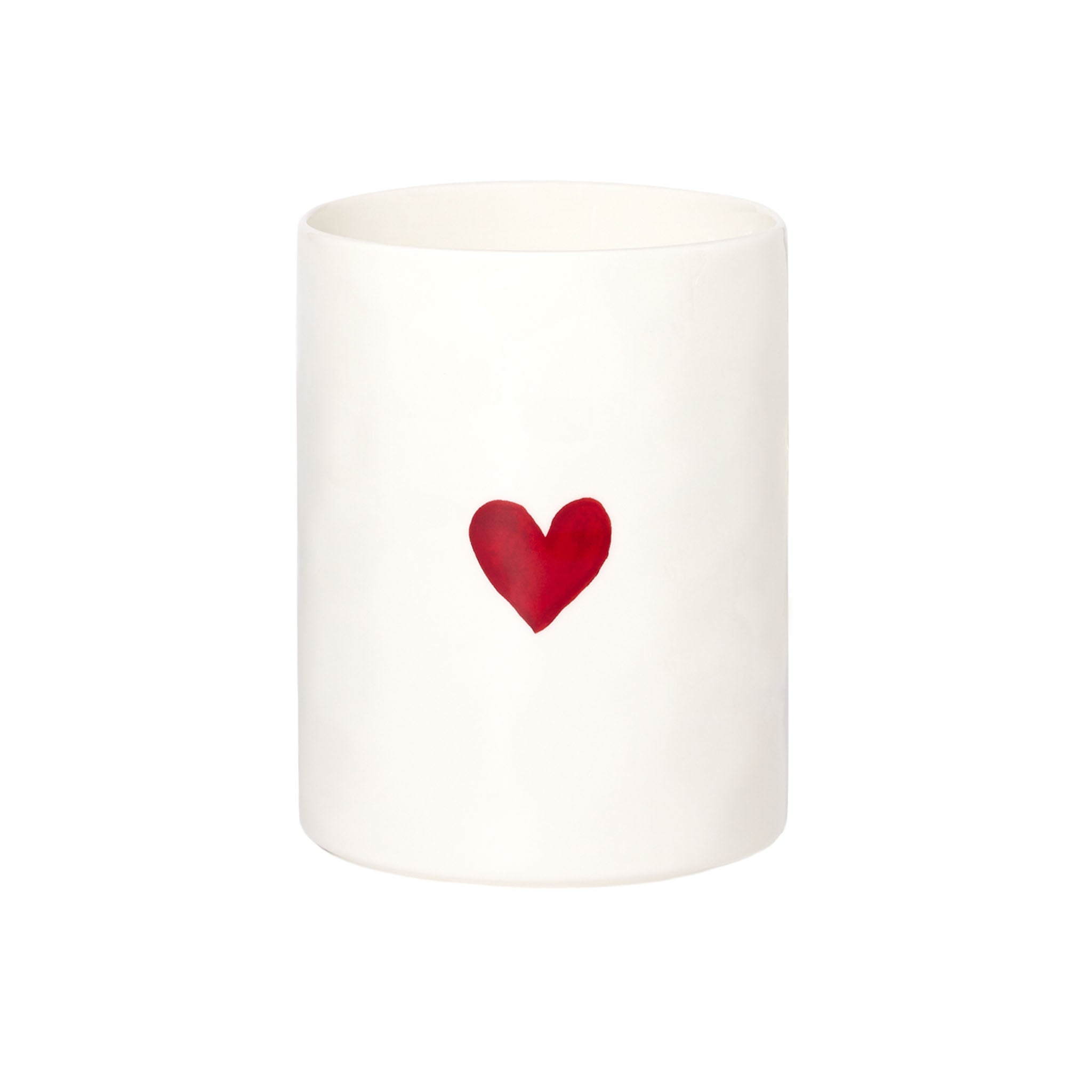 Portamestoli e posate 14x18cm bianco cuore rosso Simple Day