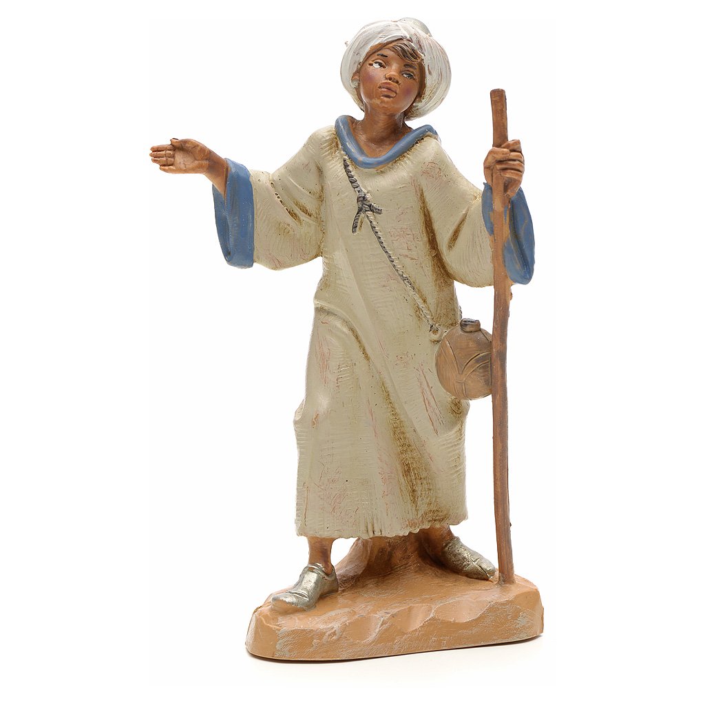 PASTORE CON BASTONE 12CM IN RESINA (F-60)