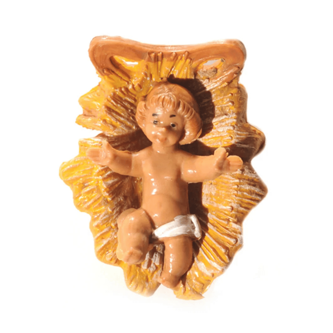 STATUETTA GESù BAMBINO NELLA CULLA 6,5CM IN RESINA PER PRESEPE