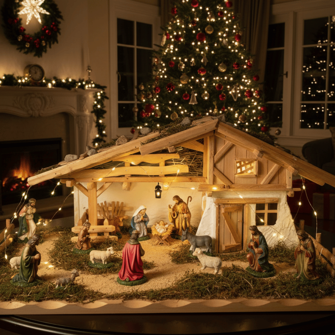 Capanna in Legno per presepe 58x32x30cm