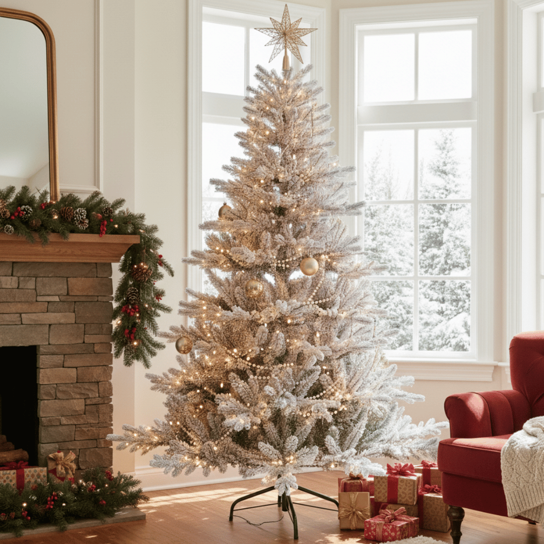 Albero di Natale Abete Maiorca 240 cm Floccato