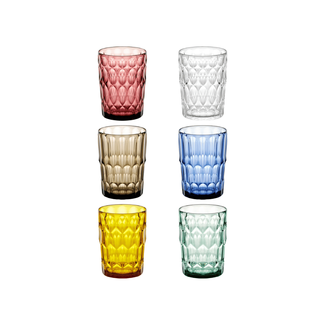 SET 6 BICCHIERI ALTI "VANITY" MIX DI COLORI