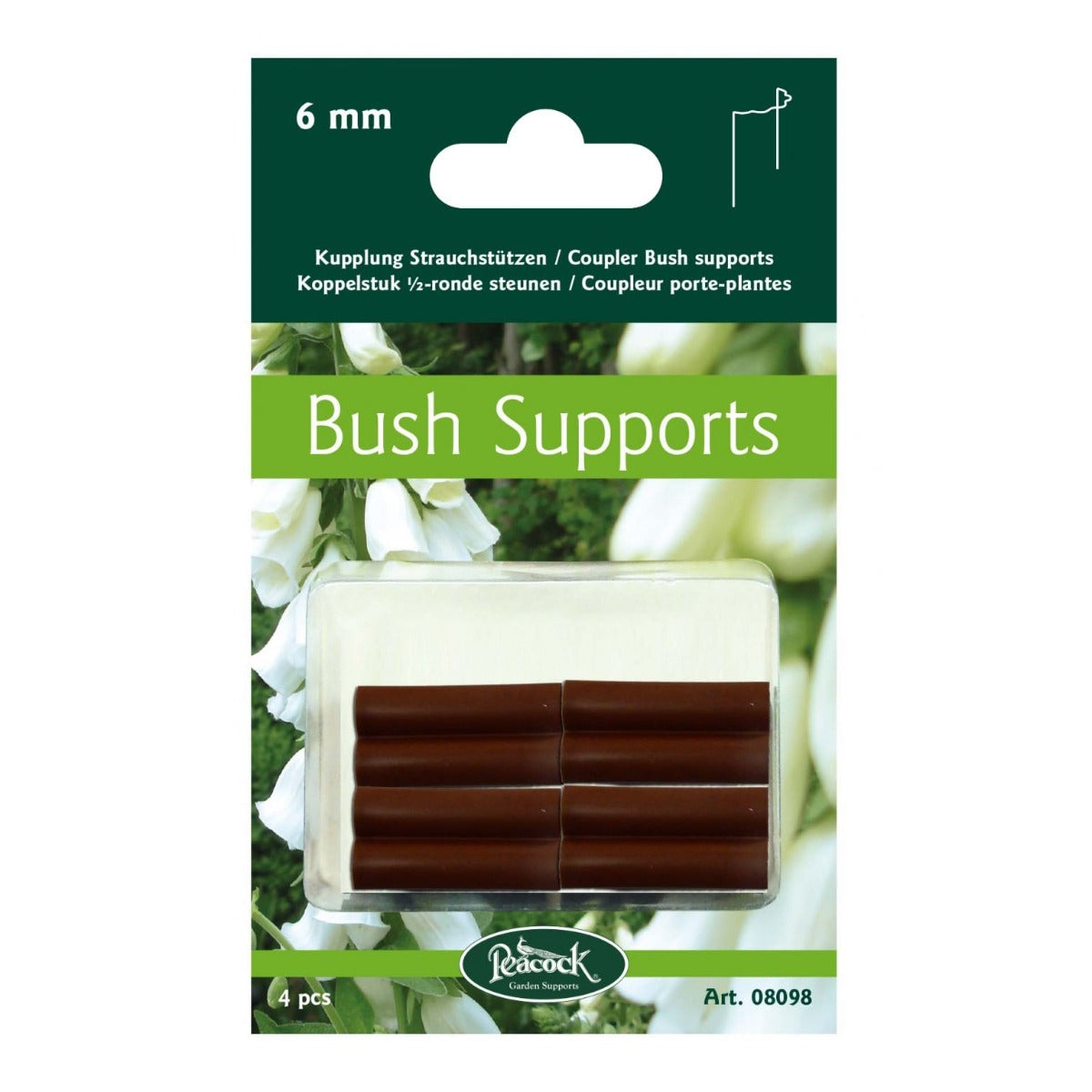 CLIPS PER SOSTEGNO PIANTE DA 6 MM 4 PEZZI MARRONE RUGGINE