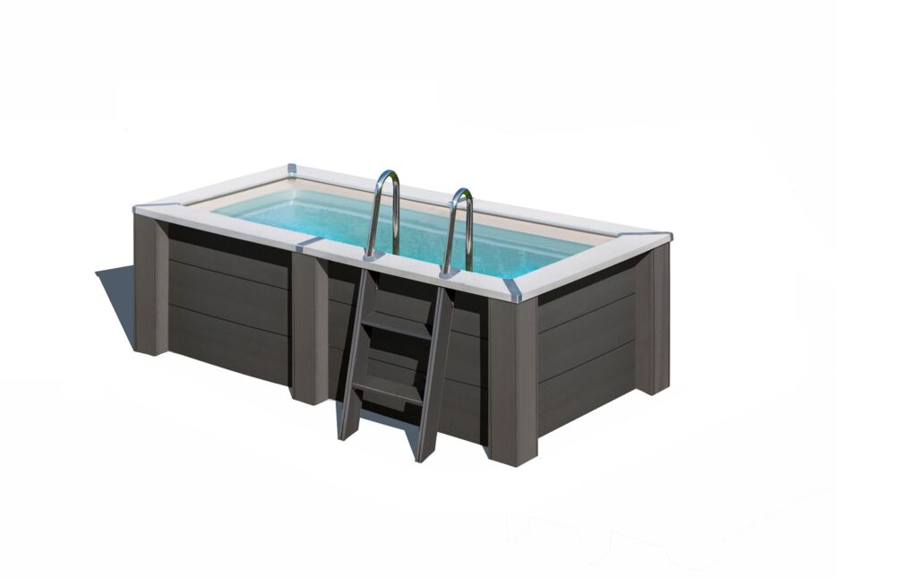 Piscina Composito Rettangolare 315 x 175 x 96 cm Grigio Antracite GRE